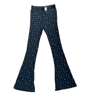 Nasty Gal NWT Black Ditsy Floral Printed Flare Stretch Pants Women’s Size 6